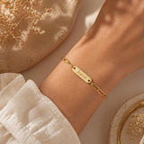 Bracelet Personnalisé gourmette gravé en acier inoxydable 5