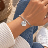 Bracelet demi jonc chaine médaille gravée personnalisé acier inoxydable