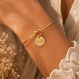 Bracelet jonc gravé personnalisé médaille gravée