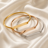 Bracelet jonc personnalisé médaille gravée 