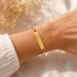 Bracelet jonc personnalisé médaille gravée 