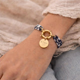 Bracelet liberty fermoir bouée personnalisé médaille gravée