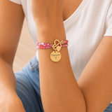 Bracelet liberty fermoir en T coeur personnalisé médaille gravée en acier inoxydable
