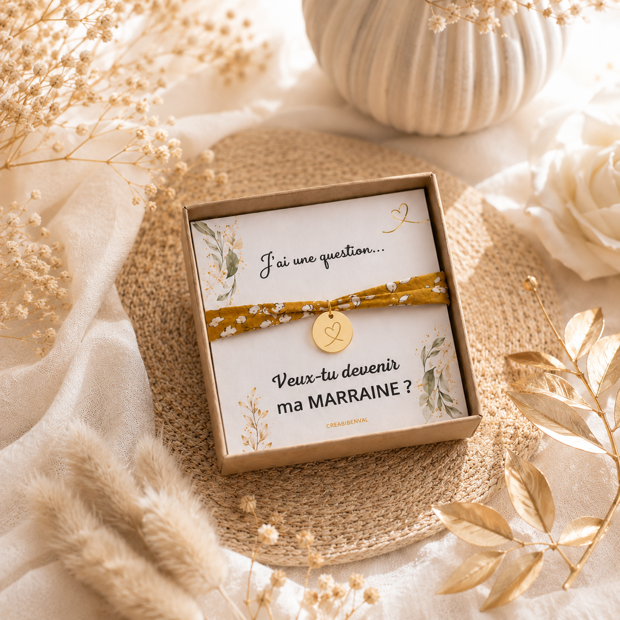 Bracelet liberty personnalisé gravé Veux-tu Devenir ma Marraine ? Bracelet d'annonce naissance, Bracelet de Demande Marraine