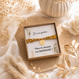Bracelet liberty personnalisé gravé Veux-tu Devenir ma Marraine ? Bracelet d'annonce naissance, Bracelet de Demande Marraine