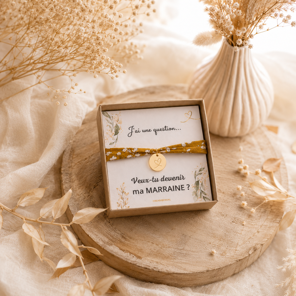 Bracelet liberty personnalisé gravé Veux-tu Devenir ma Marraine ? Bracelet d'annonce naissance, Bracelet de Demande Marraine