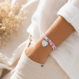 Bracelet liberty personnalisé médaille gravée forme coeur