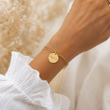 Bracelet personnalisé triple chaîne et médailles à graver en acier inoxydable