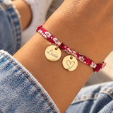 Bracelet liberty personnalisé plusieurs médailles gravées