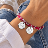Bracelet liberty personnalisé plusieurs médailles gravées