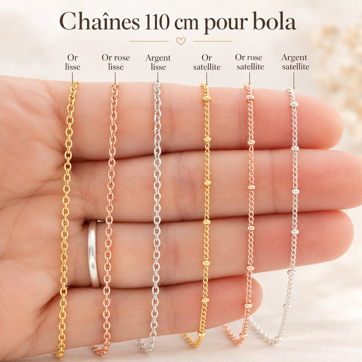 Chaîne 110 cm pour bola de grossesse