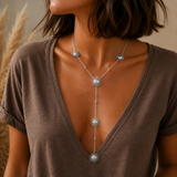 Collier en forme Y soleil en acier inoxydable