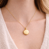 Collier photo personnalisé médaillon rond à graver acier inoxydable