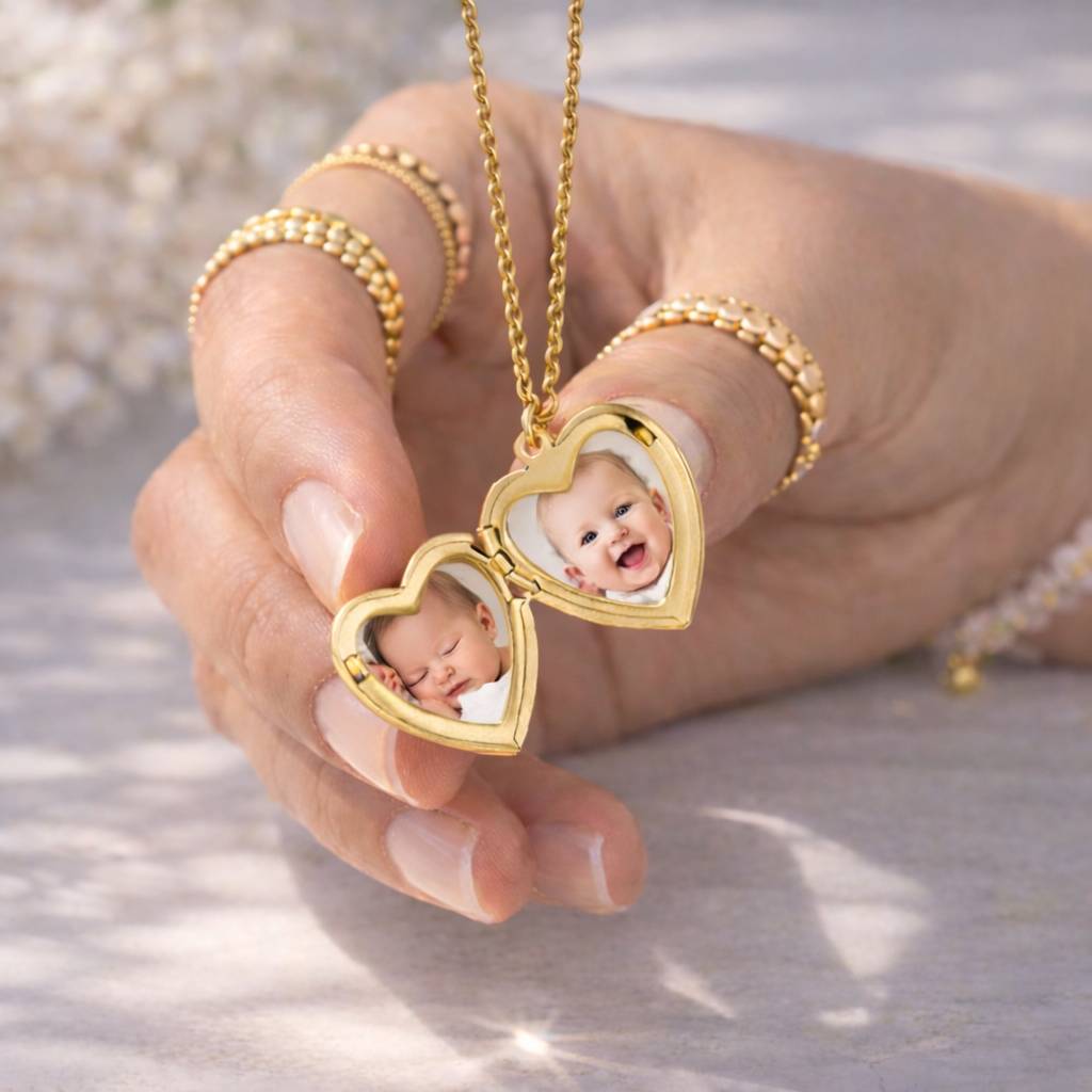 Collier photo personnalisé médaillon coeur à graver acier inoxydable