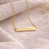Collier personnalisé barre gravée prénom