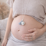 Bola de grossesse argenté lisse breloque arbre de vie pompon