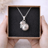 Bola de grossesse argenté lisse breloque feuille perle d'eau douce Bola de grossesse argenté lisse breloque feuille perle d'eau douce - Default Title | Creabibenval