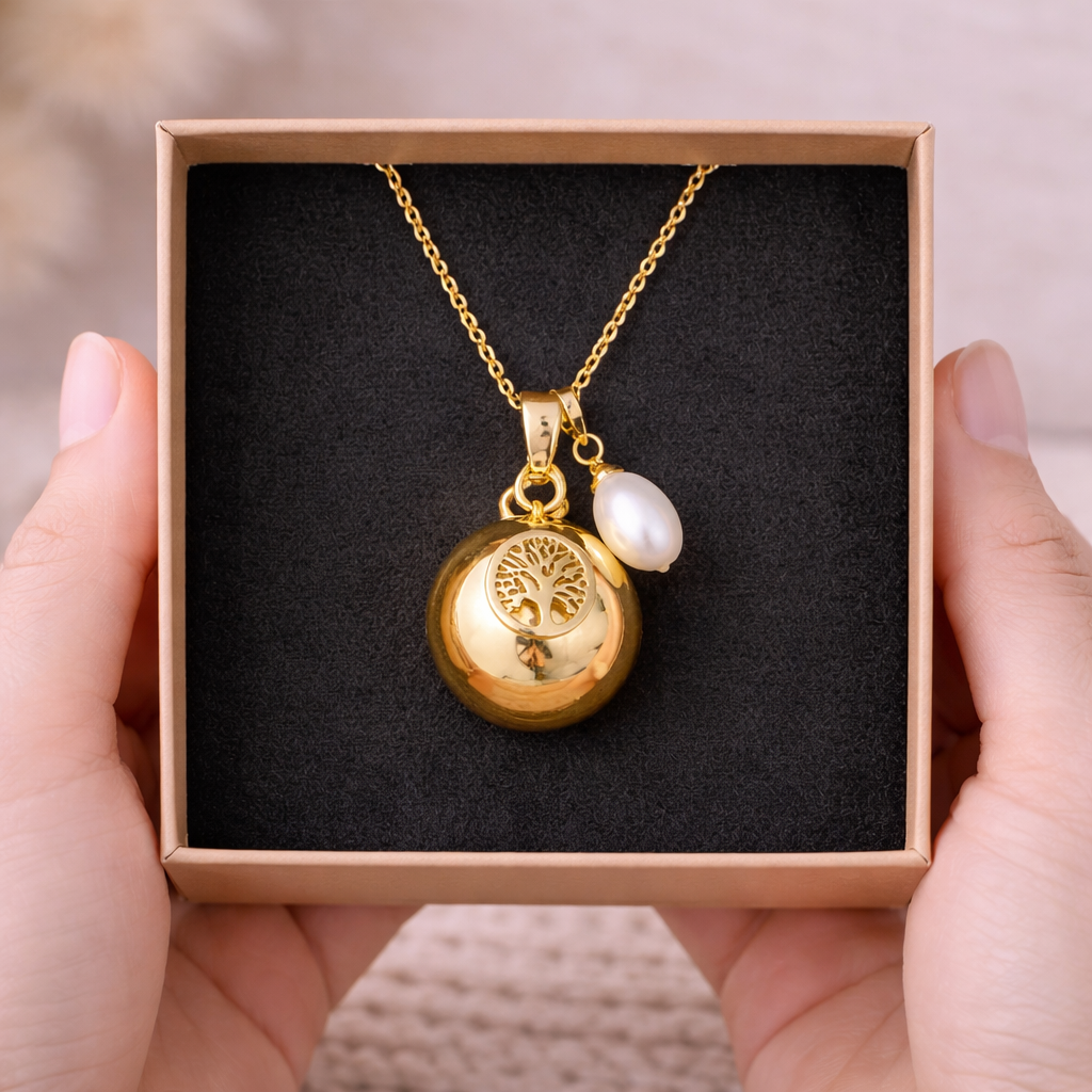 Bola de grossesse doré lisse breloque arbre de vie perle d'eau douce Bola de grossesse doré lisse breloque arbre de vie perle d'eau douce - Default Title | Creabibenval