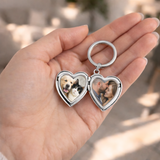Porte-clés photo personnalisé médaillon coeur