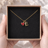 Collier lettre initiale personnalisé breloque coeur