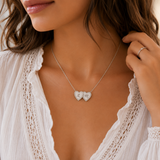 Collier personnalisé Cœurs strass en Acier Inoxydable lettre Initiale Gravé