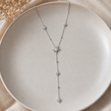 Collier Y maille étoile avec strass zircon en acier inoxydable