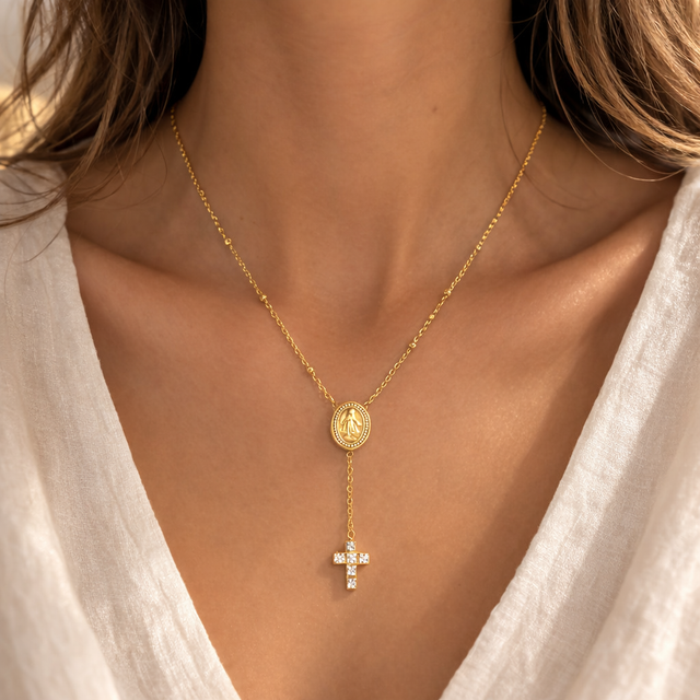 Collier chapelet en acier inoxydable