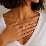 Collier lettre initiale personnalisé breloque coeur