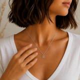 Collier lettre initiale personnalisé en acier inoxydable