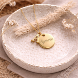Collier personnalisé médaille gravée lettre initiale