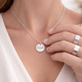 Collier personnalisé médaille ronde gravée