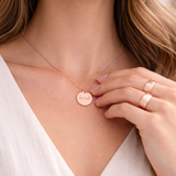 Collier personnalisé médaille ronde gravée