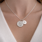 Collier personnalisé médaille ronde gravée prénoms