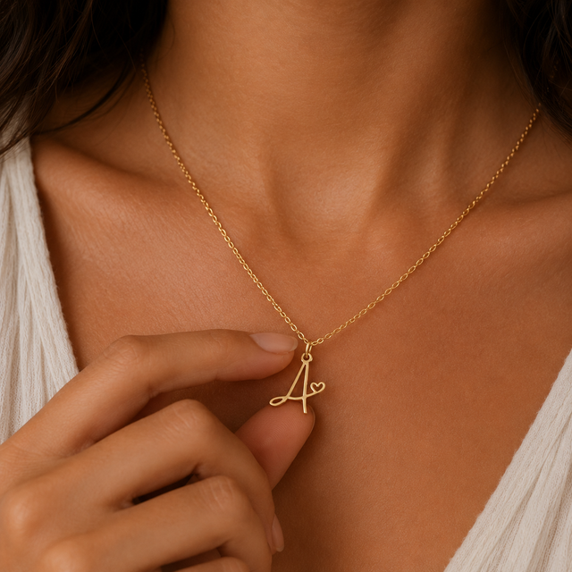 Collier personnalisé pendentif initiale lettre acier inoxydable
