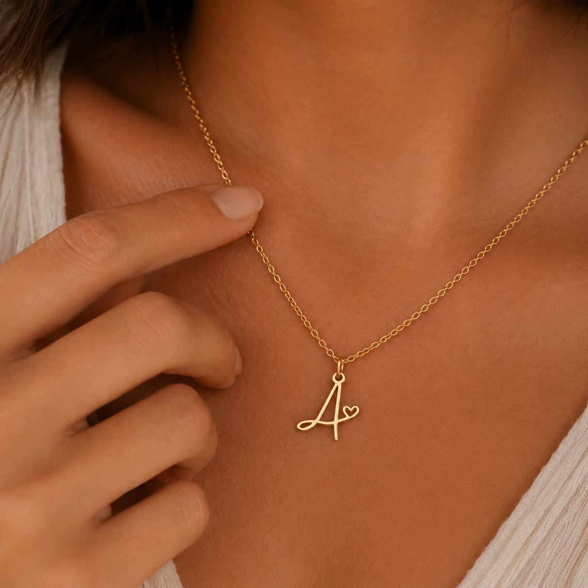 Collier personnalisé pendentif initiale lettre acier inoxydable