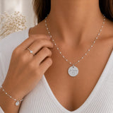 Collier personnalisé perles colorées médaille gravée acier inoxydable 2