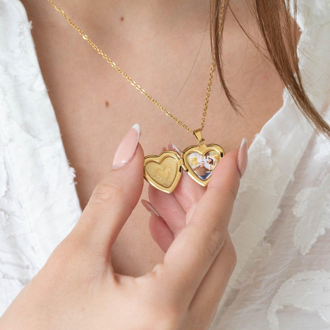 Collier Coeur Chaine Avec Photo Gravé Collier Photo Or