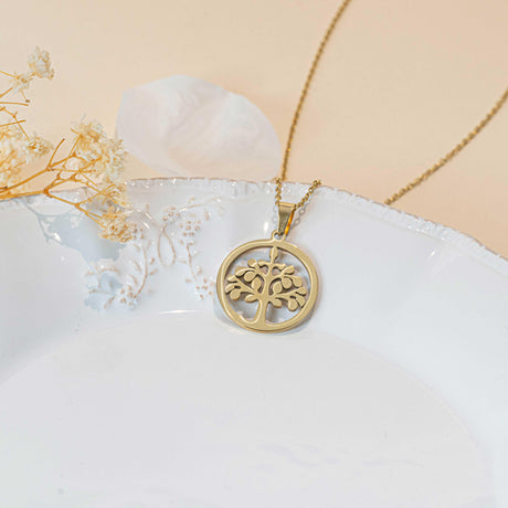 Collier pendentif arbre de vie acier inoxydable or pour femme Collier pendentif arbre de vie acier inoxydable or pour femme - Default Title | Creabibenval