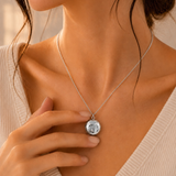 Collier photo personnalisé médaillon rond acier inoxydable