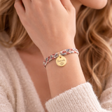 Bracelet liberty personnalisé médaille gravée Bracelet liberty personnalisé médaille gravée - Doré | Creabibenval