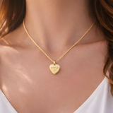 Collier personnalisé médaille petit coeur gravée Collier personnalisé médaille petit coeur gravée - Doré | Creabibenval