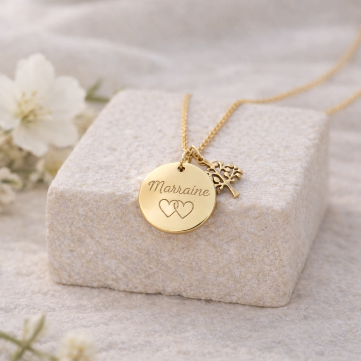 Annonce grossesse Marraine, Collier à personnalisé gravé Marraine arbre de vie, Collier annonce naissance, Cadeau de demande Marraine