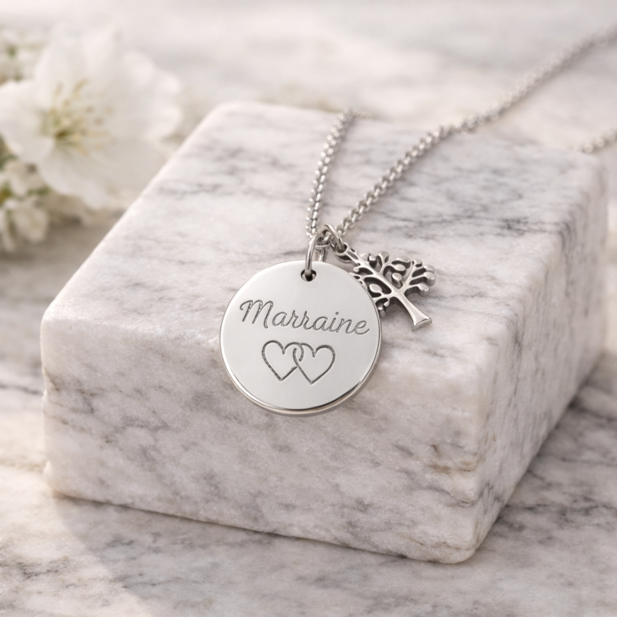 Annonce grossesse Marraine, Collier à personnalisé gravé Marraine arbre de vie, Collier annonce naissance, Cadeau de demande Marraine