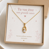 Annonce grossesse grande sœur – Collier petite fille – Tu vas être une grande sœur – Cadeau annonce grossesse – Bijou future grande sœur