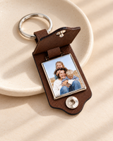 Porte-clés personnalisé photo avec médaille gravée