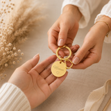 Porte-clés personnalisé médaille gravée coeur en acier inoxydable