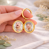 Porte-clés photo personnalisé médaillon rond motif fleur