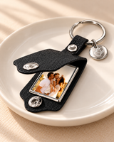 Porte-clés personnalisé photo avec médaille gravée
