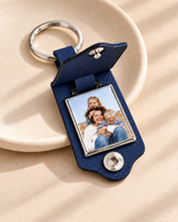 Porte-clés personnalisé photo avec médaille gravée