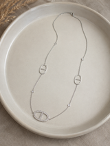 Sautoir collier Marine avec des petits strass en Acier Inoxydable